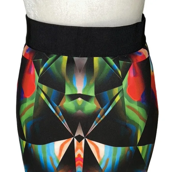 Milly Prism Print Scuba Midi Slip Pencil Skirt - 2