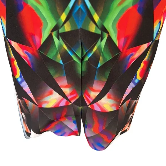 Milly Prism Print Scuba Midi Slip Pencil Skirt - 2