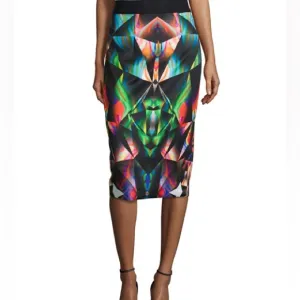 Milly Prism Print Scuba Midi Slip Pencil Skirt - 2