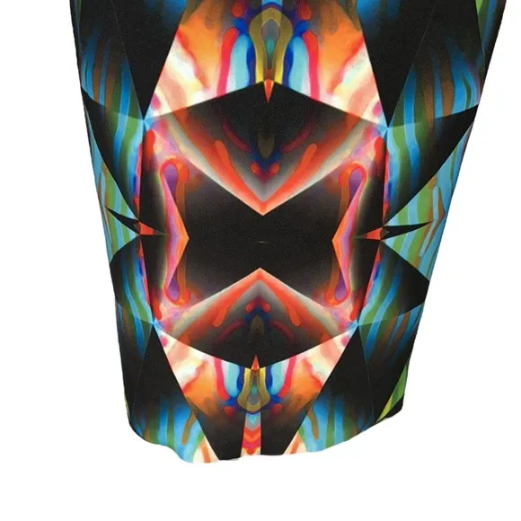Milly Prism Print Scuba Midi Slip Pencil Skirt - 2