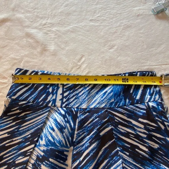 Milly Scribble Print full a-line  Midi Culotte Skirt Blue-White 33411
