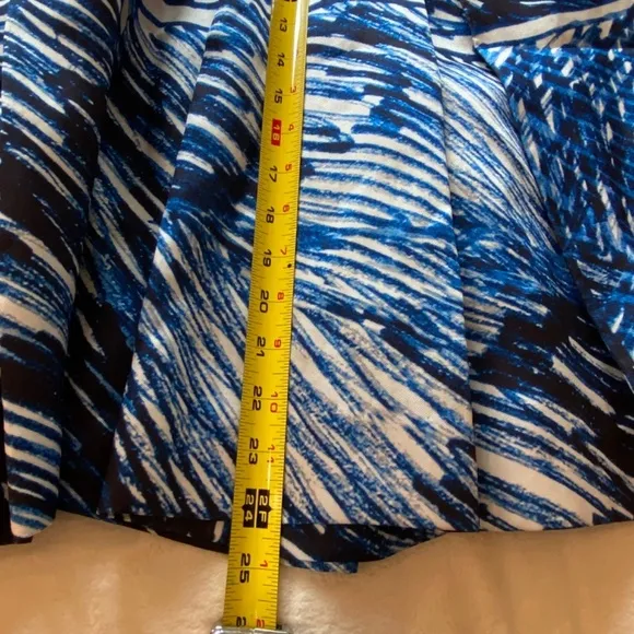 Milly Scribble Print full a-line  Midi Culotte Skirt Blue-White 33411