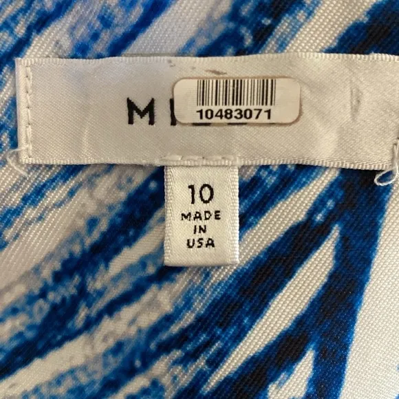 Milly Scribble Print full a-line  Midi Culotte Skirt Blue-White 33411