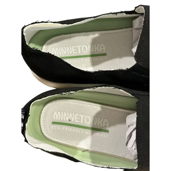 Minnetonka Men's Expanse Slip-On Shoes Black Size 13M Comfortable Eco-Friendly