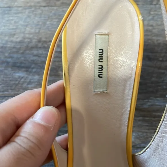 Miu Miu leather Slingback kitten Heels