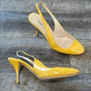 Miu Miu leather Slingback kitten Heels