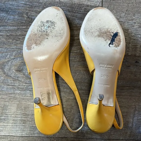 Miu Miu leather Slingback kitten Heels
