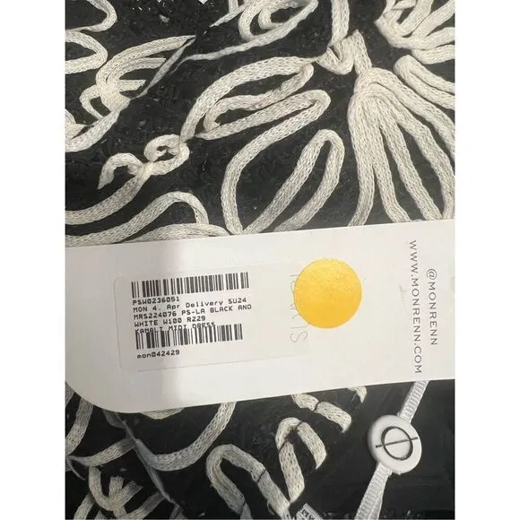 MON RENN KAMALI MIDI DRESS BLACK AND WHITE -VACATION size S NWT$259