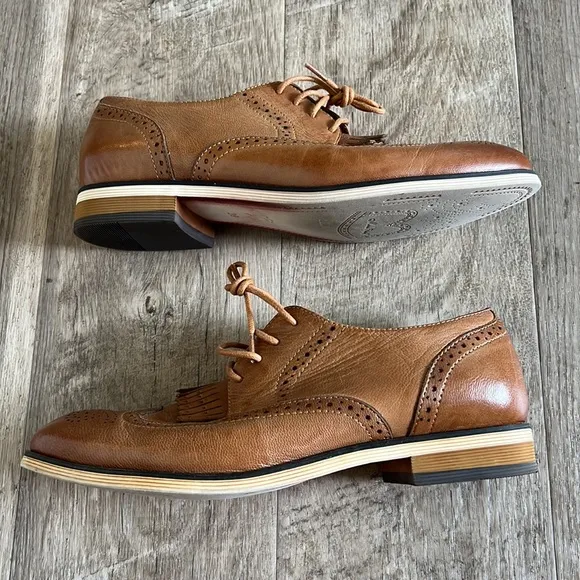 Mona Flying Women's Leather Perforated Lace-up Oxfords.