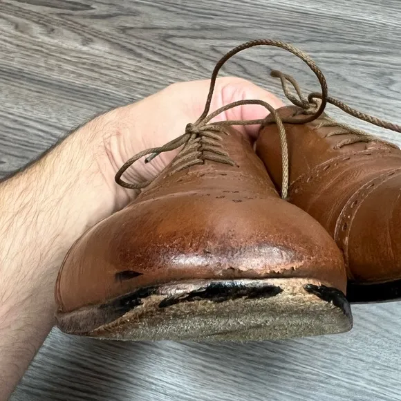 Monte Rosso Tan Cap Toe Balmoral Oxfords 10 M