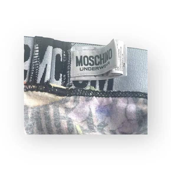 Moschino ☻︎ Slip Floral Print Logo ☻︎ Men’s Low Rise Boxer Briefs ☻︎ Black ☻︎ S