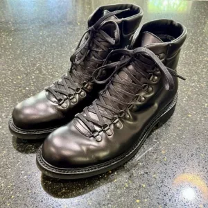 Mr. Porter HEATH Black Patent leather combat boots. Size 9.5 (England).