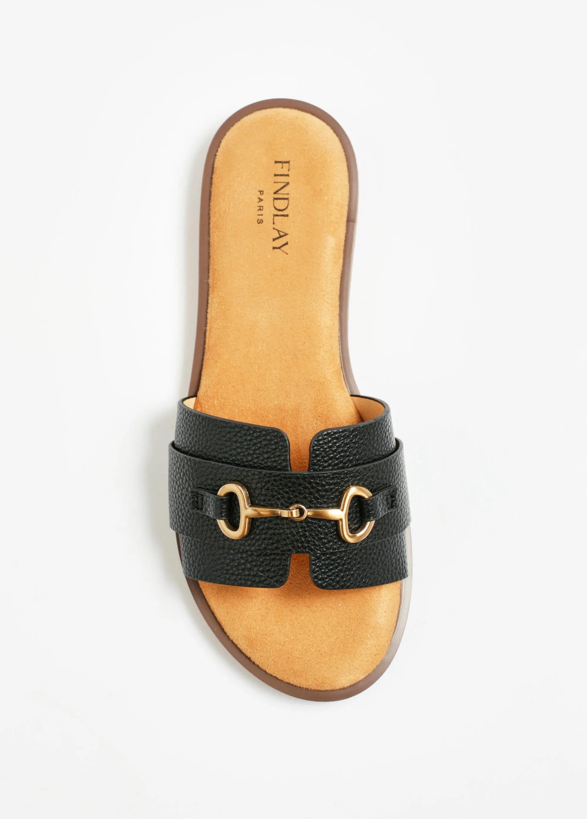 Mule-style sandals with metal detail