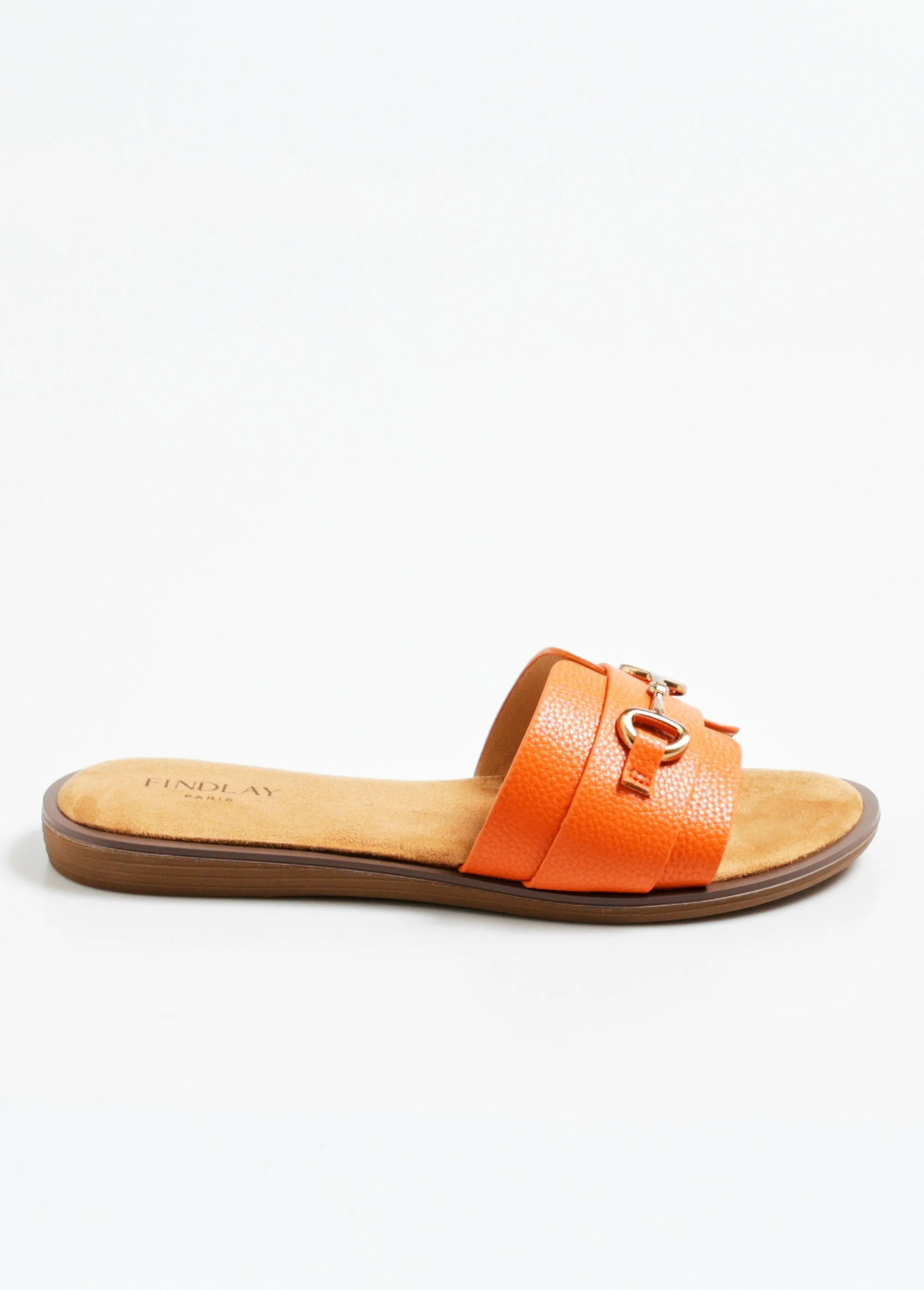 Mule-style sandals with metal detail