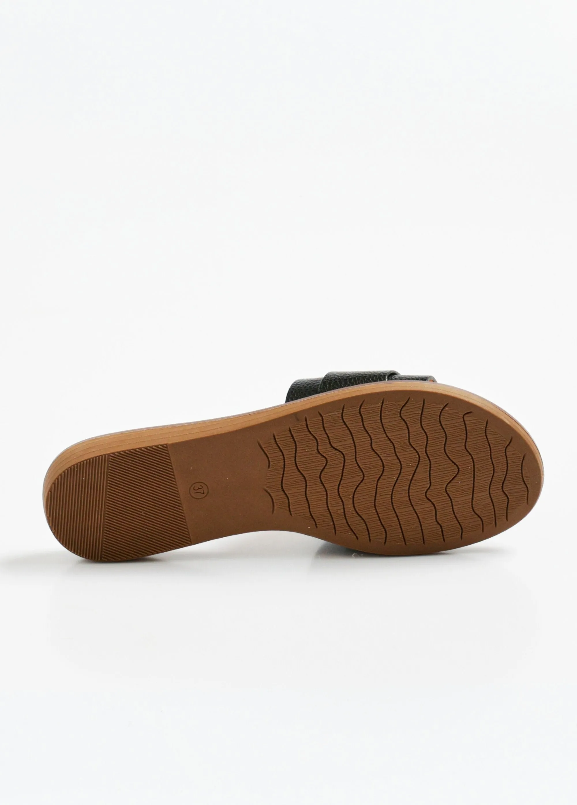 Mule-style sandals with metal detail