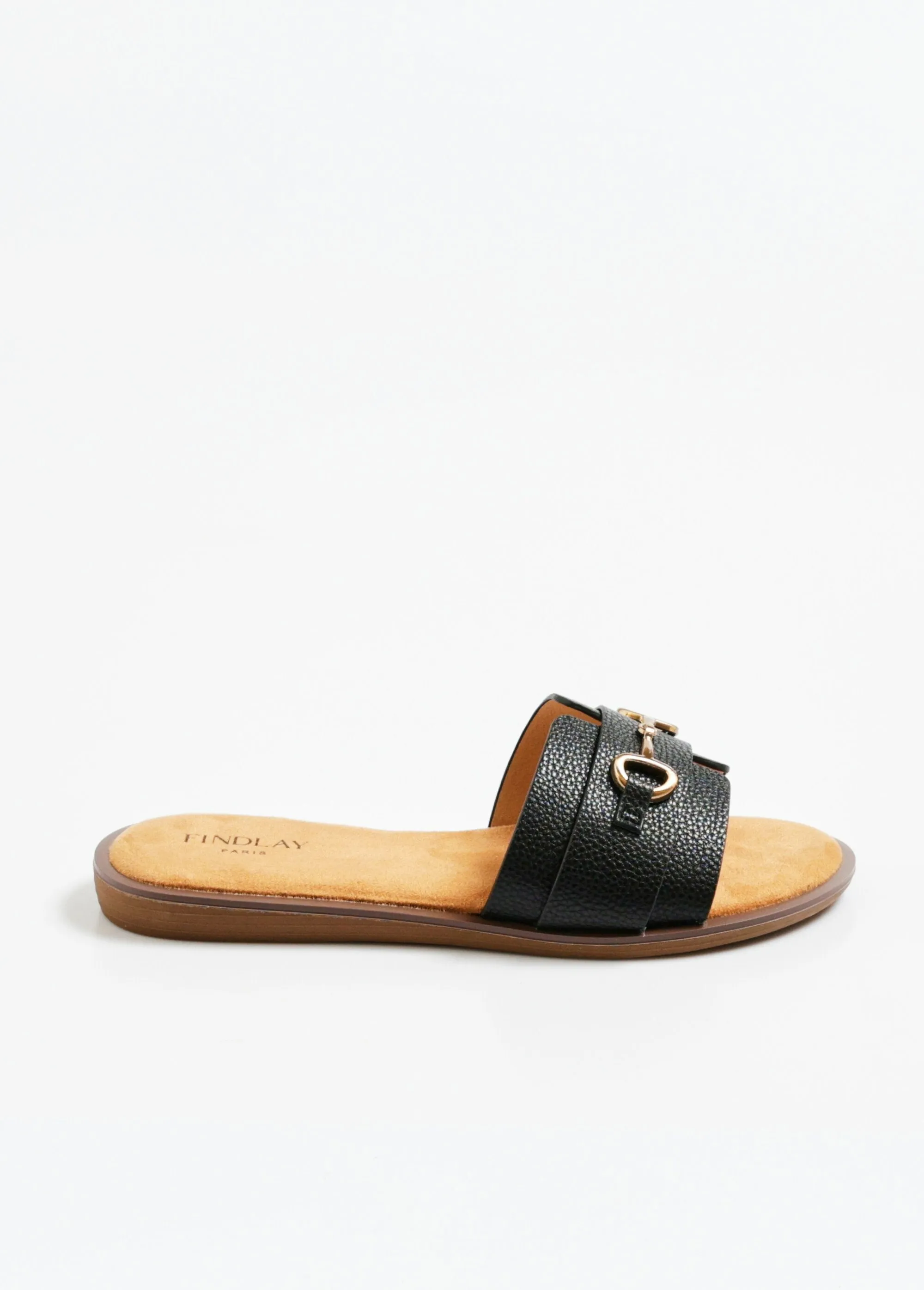 Mule-style sandals with metal detail