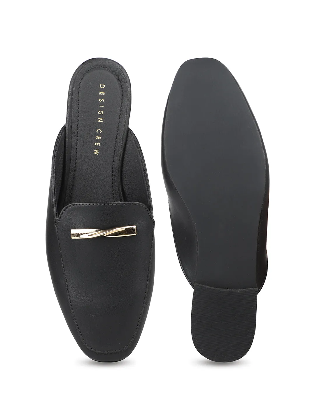 Mules With Twisted Saddle Trim