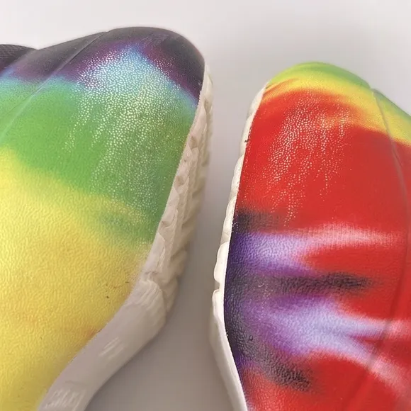 Multicolor Tie Dye Crocs Classic Bae Ultra Platform Comfort Clogs Rainbow Pride