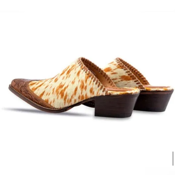 Myra ORANGE WESTERN HAND-TOOLED MULES SIZE 7 NEW IN BAG