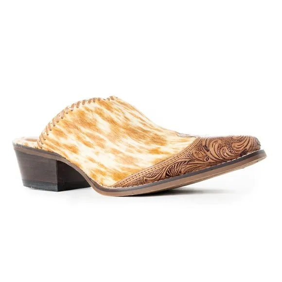 Myra ORANGE WESTERN HAND-TOOLED MULES SIZE 7 NEW IN BAG
