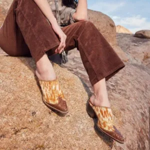 Myra ORANGE WESTERN HAND-TOOLED MULES SIZE 7 NEW IN BAG