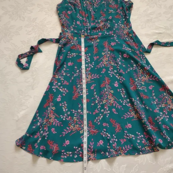 Nanette Lepore pintuck pleat front floral fit &amp; flare
