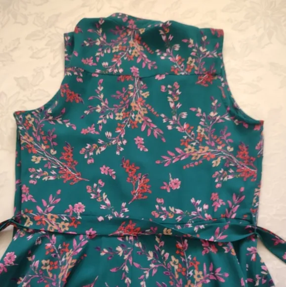 Nanette Lepore pintuck pleat front floral fit &amp; flare