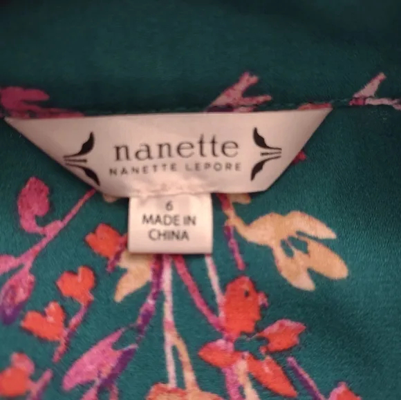 Nanette Lepore pintuck pleat front floral fit &amp; flare