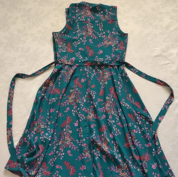 Nanette Lepore pintuck pleat front floral fit &amp; flare