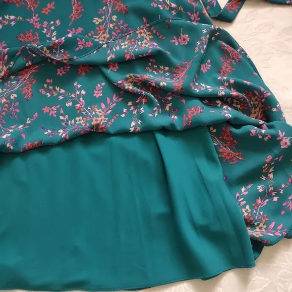 Nanette Lepore pintuck pleat front floral fit &amp; flare