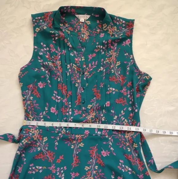 Nanette Lepore pintuck pleat front floral fit &amp; flare