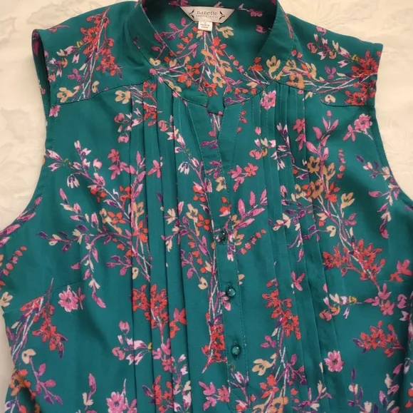 Nanette Lepore pintuck pleat front floral fit &amp; flare
