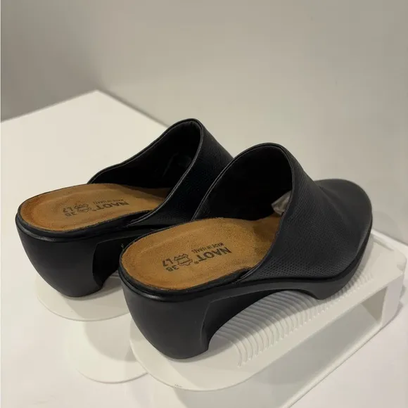 Naot Black Leather Mules Comfort Clogs