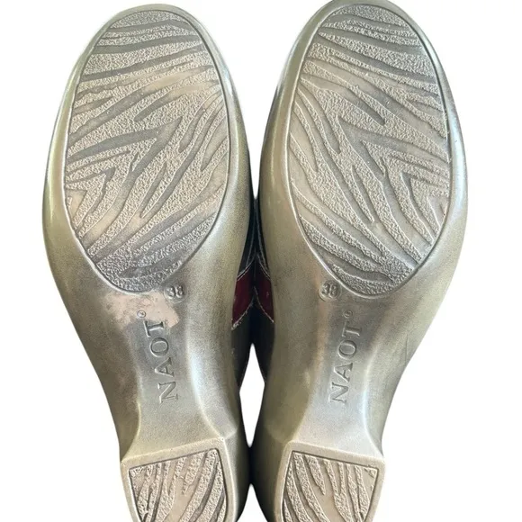 Naot Clogs Leather Mule Block Heel Womens Comfort Shoe Sz EU 38 US 7.5 Slip-on