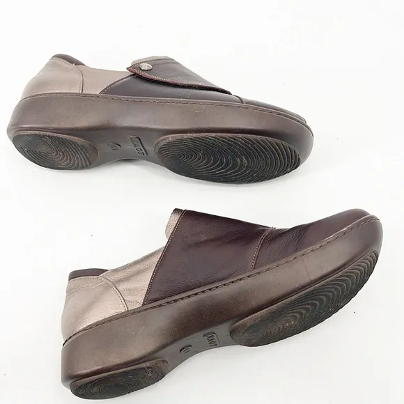 Naot Leather Slip-Ons Lagoon Brown Leather Combo size 41 US 10