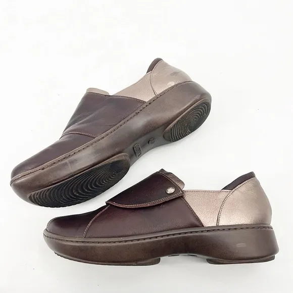 Naot Leather Slip-Ons Lagoon Brown Leather Combo size 41 US 10