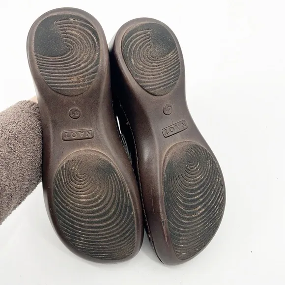 Naot Leather Slip-Ons Lagoon Brown Leather Combo size 41 US 10