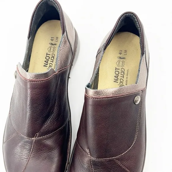 Naot Leather Slip-Ons Lagoon Brown Leather Combo size 41 US 10