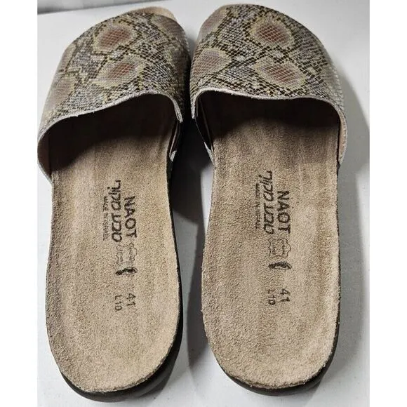 NAOT‎  Women's Skylar Slide Sandal Golden Python Leather 41/L10