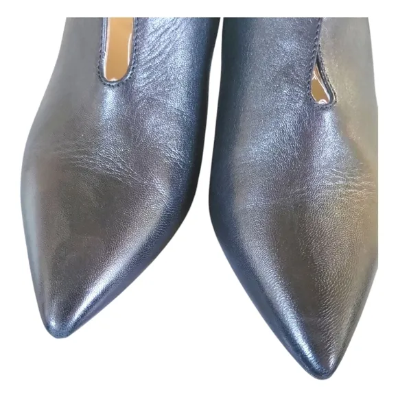 Napoleoni Black Leather Women's Made in Italy Pointed Toes Mules Sz 38