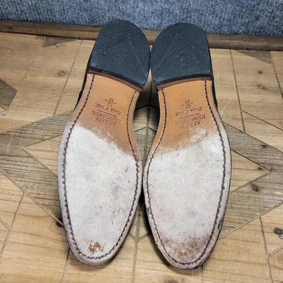 NARROW Allen Edmonds  &quot;PARK AVENUE&quot; Cap-Toe Oxfords 9 A Navy Made in USA