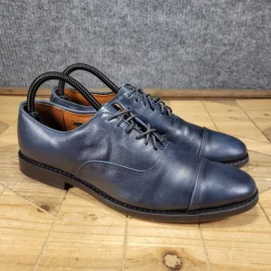 NARROW Allen Edmonds  &quot;PARK AVENUE&quot; Cap-Toe Oxfords 9 A Navy Made in USA