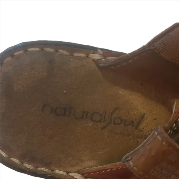 Natural Soul Brown Sandals with Braided Straps and Open Toe b9