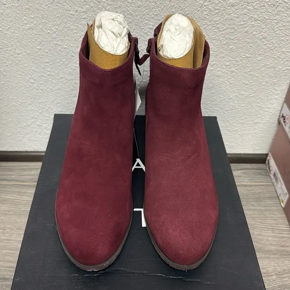 Naturalizer Bay Waterproof Bootie in Cabernet Sauvignon Suede (WIDE)