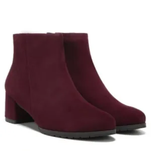 Naturalizer Bay Waterproof Bootie in Cabernet Sauvignon Suede (WIDE)