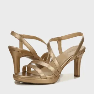 Naturalizer Brenta bronze pearl 3” slingback strappy heel NIB 12M
