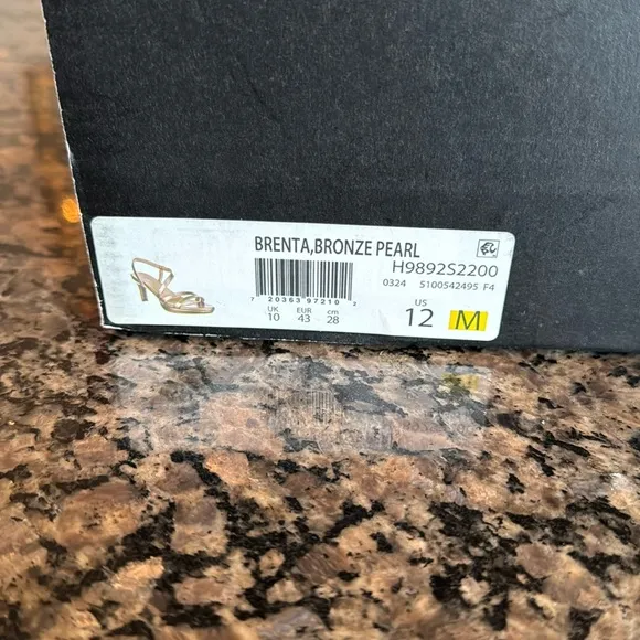 Naturalizer Brenta bronze pearl 3” slingback strappy heel NIB 12M