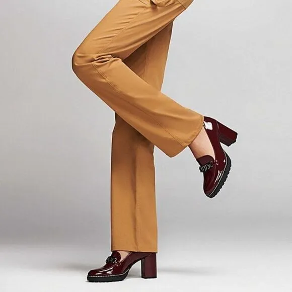 Naturalizer Callie Patent Leather Chain Detail Lug Sole Moc Loafer Pumps