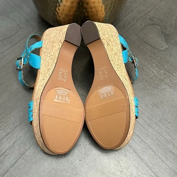 NATURALIZER   Carlita Wedge Sandal In Lagoon Breeze (WIDE)