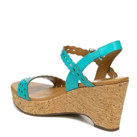 NATURALIZER   Carlita Wedge Sandal In Lagoon Breeze (WIDE)